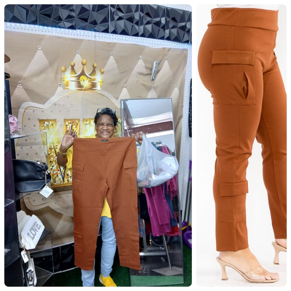 Sky Women's Tan Cargo Pants - Picture 2 of 2